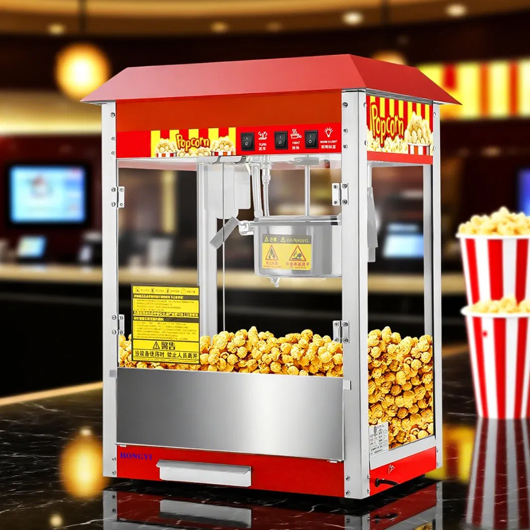 Electric Large-Capacity Popcorn Machine for Cinemas, with Stirring Mechanism to Prevent Burning/Sticking.