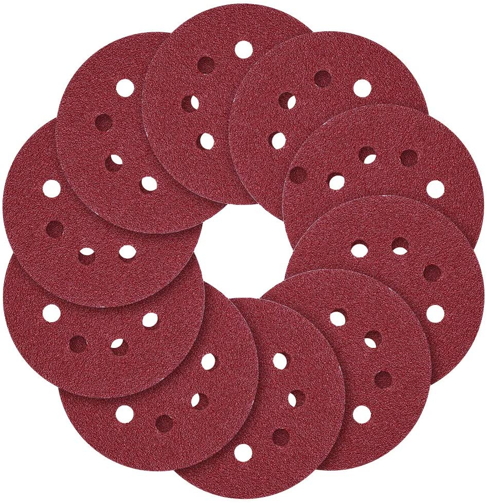 5inch Red Sanding Disc Aluminium Oxide Sandpaper for Polishing Stone, Furniture and Wood Products