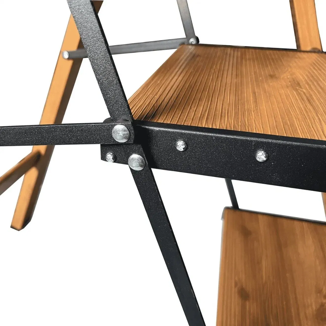 Popular Wooden Color 3 Steps Work Stands Flower Stands Step Ladder for Homesue 150kg