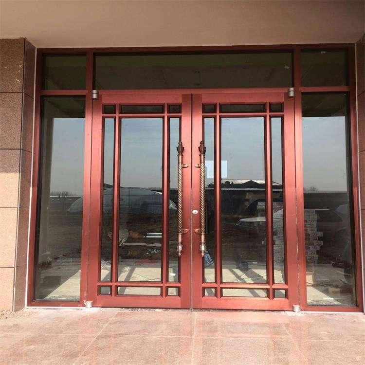 Aluminium Alloy Double Glass Entrance Swing Door