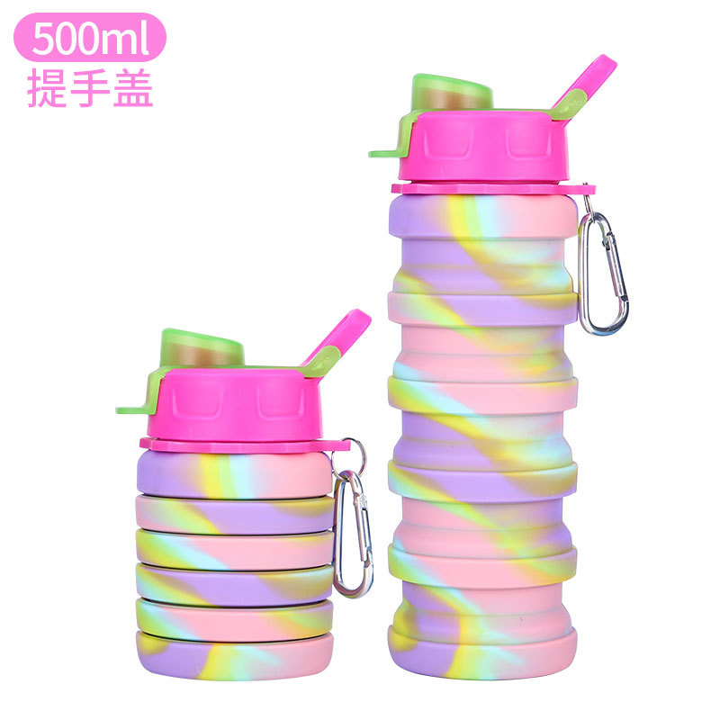 Camouflage Silicone Foldable Sports Water Cup Men's and Women's Telescopic Bottle