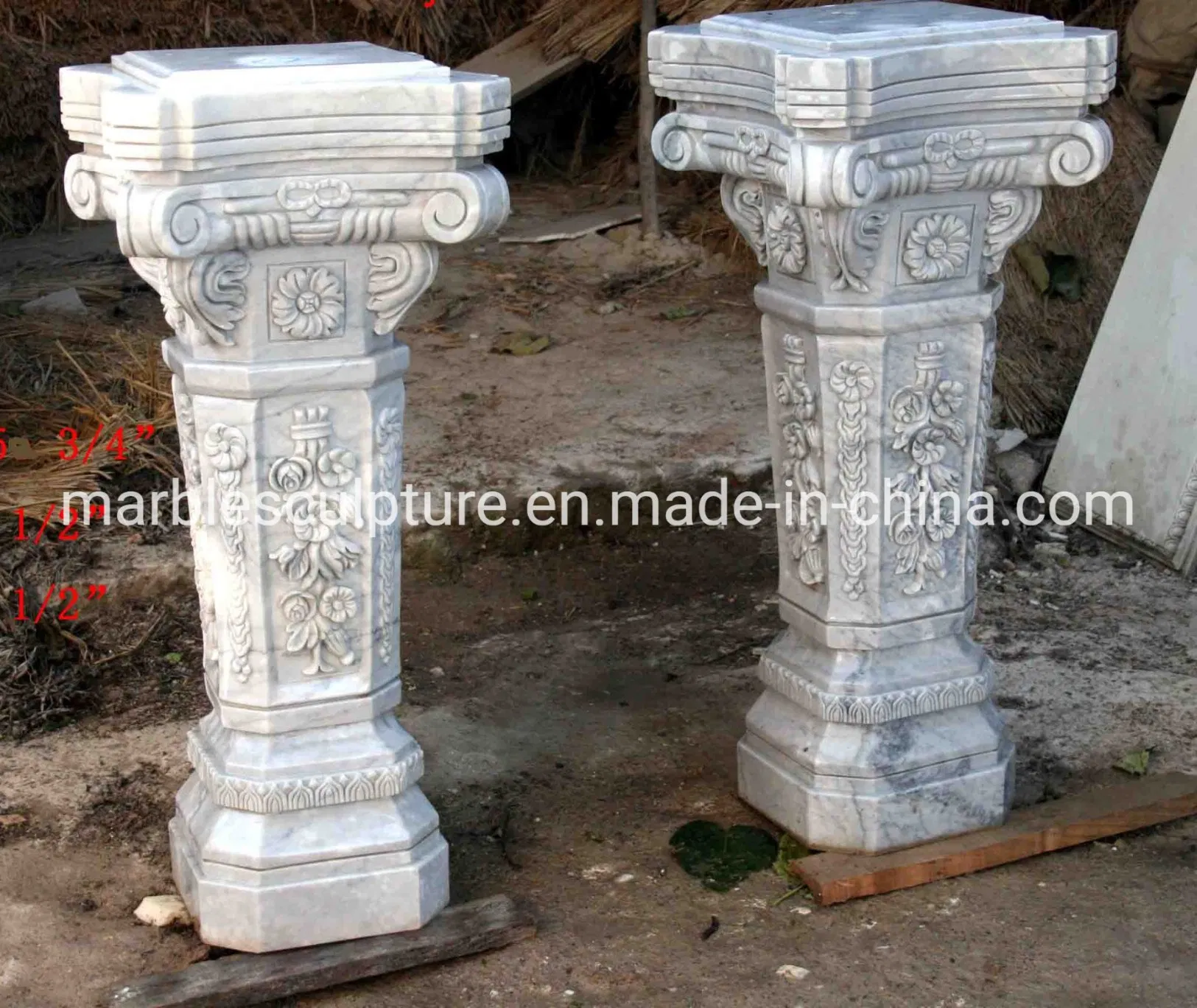 White Marble Stone Sculpture Column for Outdoor Decoration (SY-C012)