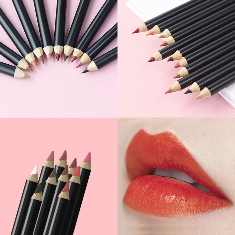 Wholesale Black Packaging Lip Liner Pencil Private Label Waterproof Vegan Custom Lip Pencil