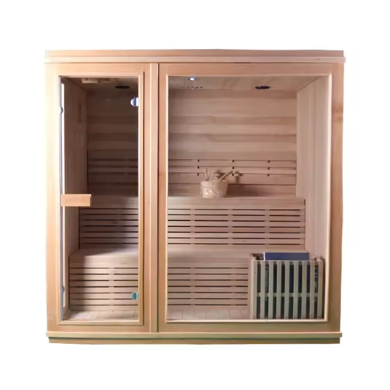 Compact Simple Constant-Temperature Easy-to-Clean Hemlock Steam Sauna Room with Bluetooth