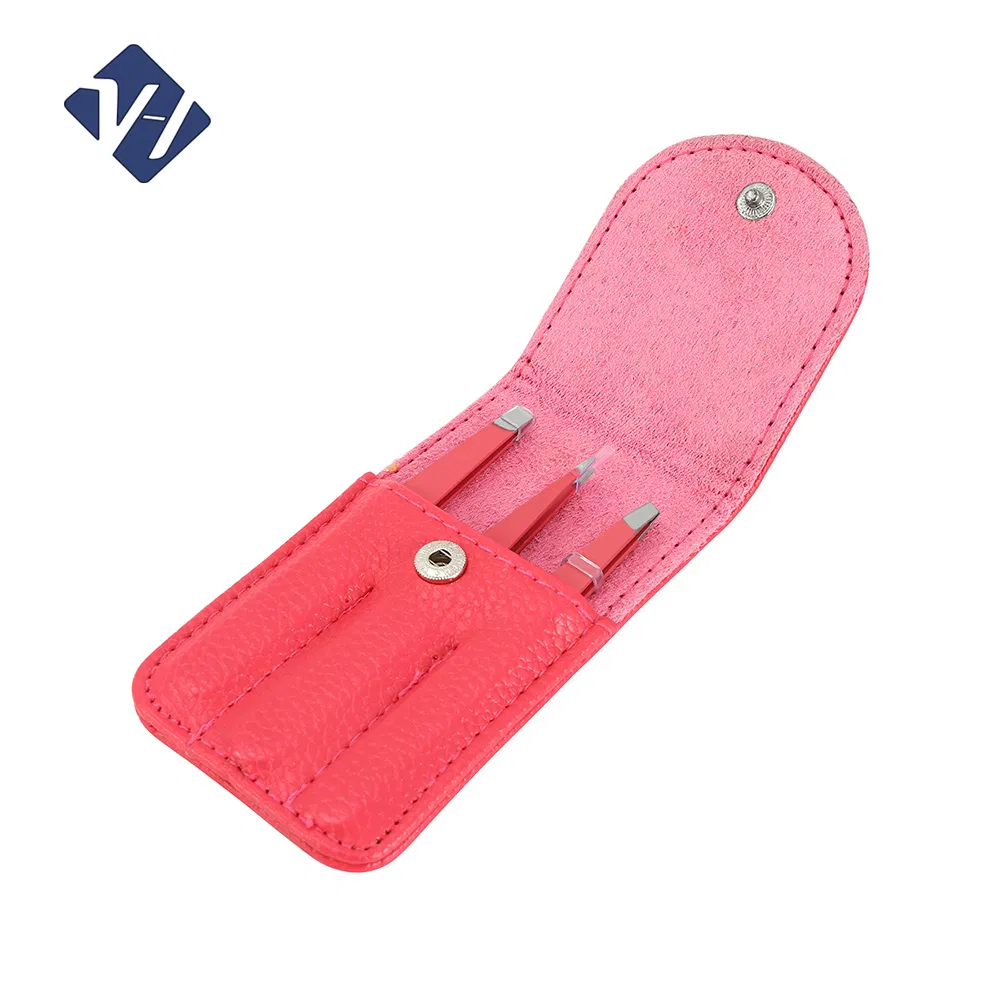 Custom Logo Pink Lash Scissors Professional Eyebrow Tweezer Set Eyelash Tweezer Kit