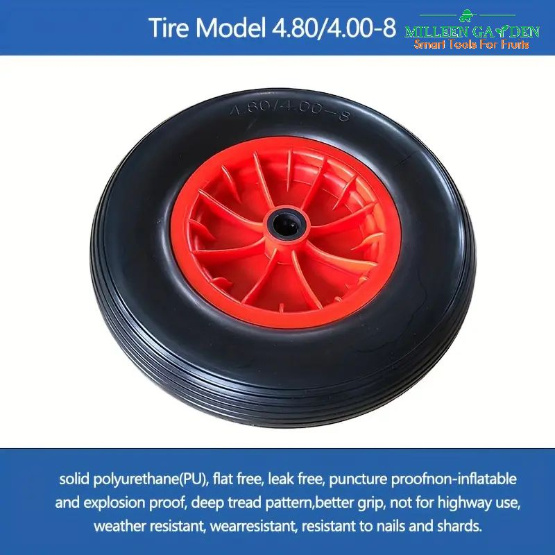 4.00-8 PU Tyres Foam Wheel PU Tire Solid Rubber Wheel Tyre for Wheelbarrow Trolley Toolcarts Wheelbarrow Wheel
