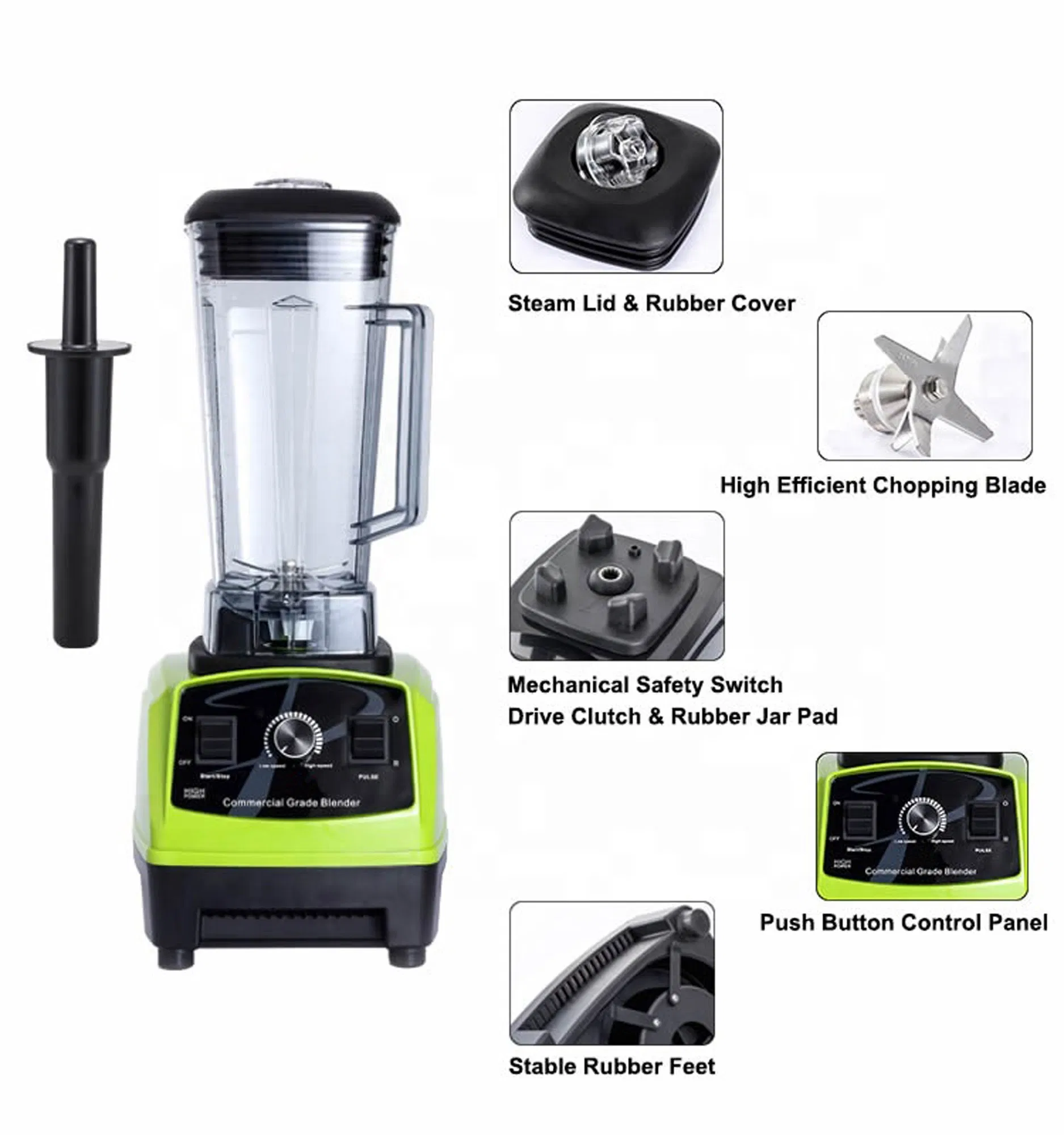 2L Commercial Blender Electric Food Blender Vegetable Juicer Ice Meat Grinder Soymilk Mixer