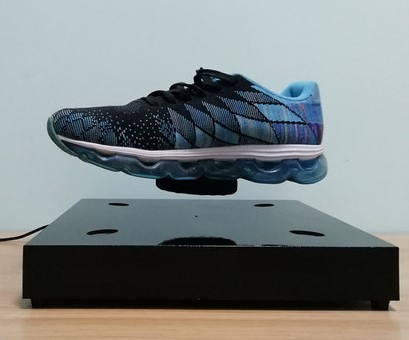 Square Base Customize Acrylic Magnetic Levitation 2kg with 4 LED Light Display Rack for Bottle Shoe