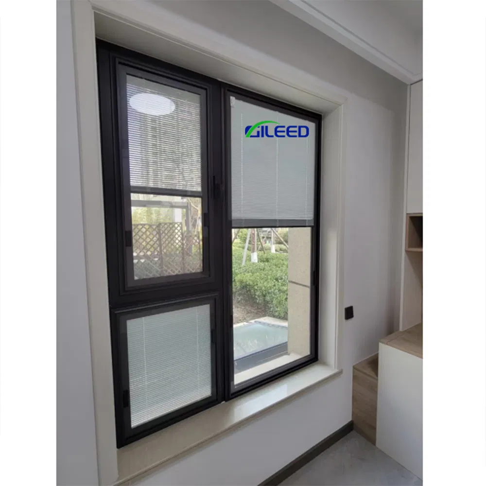 House Double Triple Glazed Window Magnetic Shutter Blinds Heat Sound Insulation for Villa