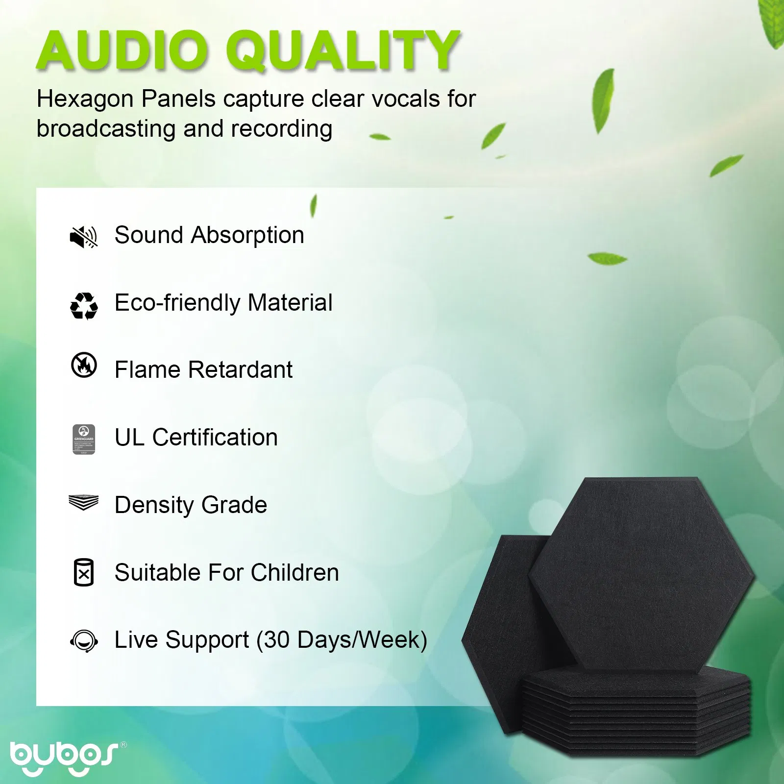Bubos 3D Wall Acoustic Ceiling Board Sound Absorbing Acoustic Panel