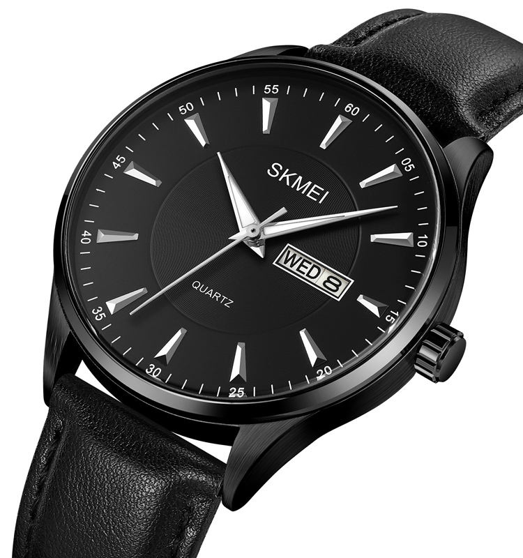 Relojes Quartz 2075 Simple Luxurious Genuine Leather Strap Unique Watch