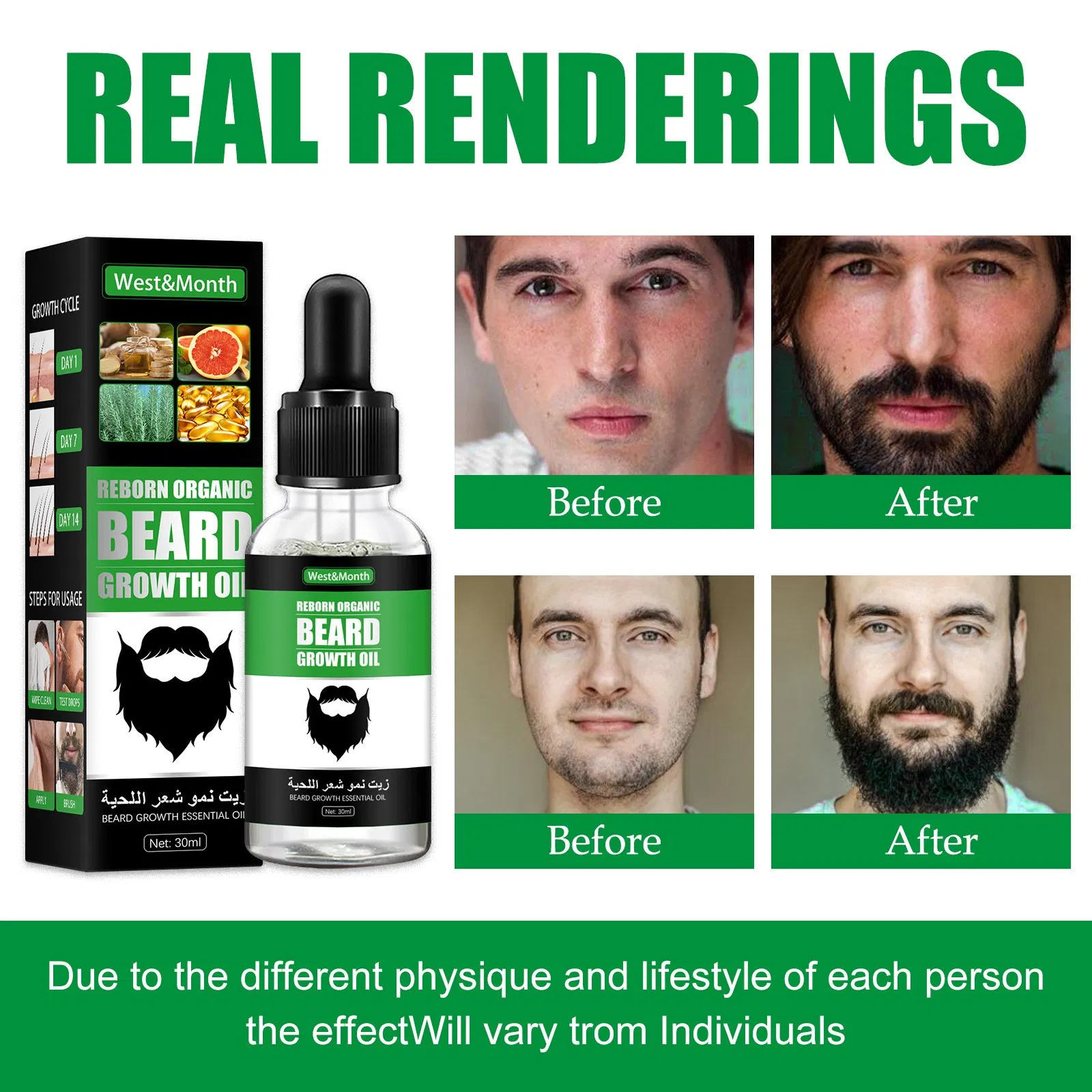 Professional Manufacturing Organic Beard Growth Oil Beard Reborn Growth Essential Beard Oil for Men Hair Styling