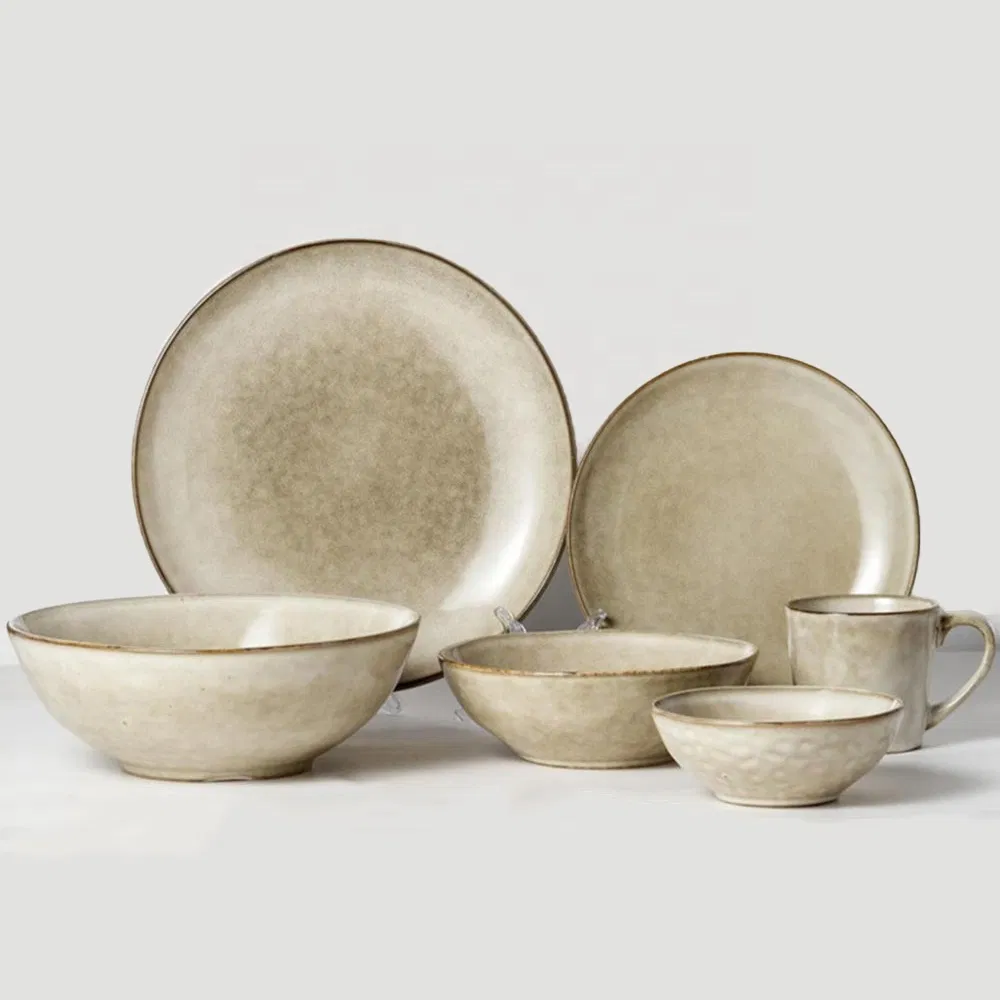 Low MOQ Free Sample Stoneware Tableware Sets Porcelain Dishes and Plates Set Ceramic Dinnerware Sets for Restaurant Hotel in Stock