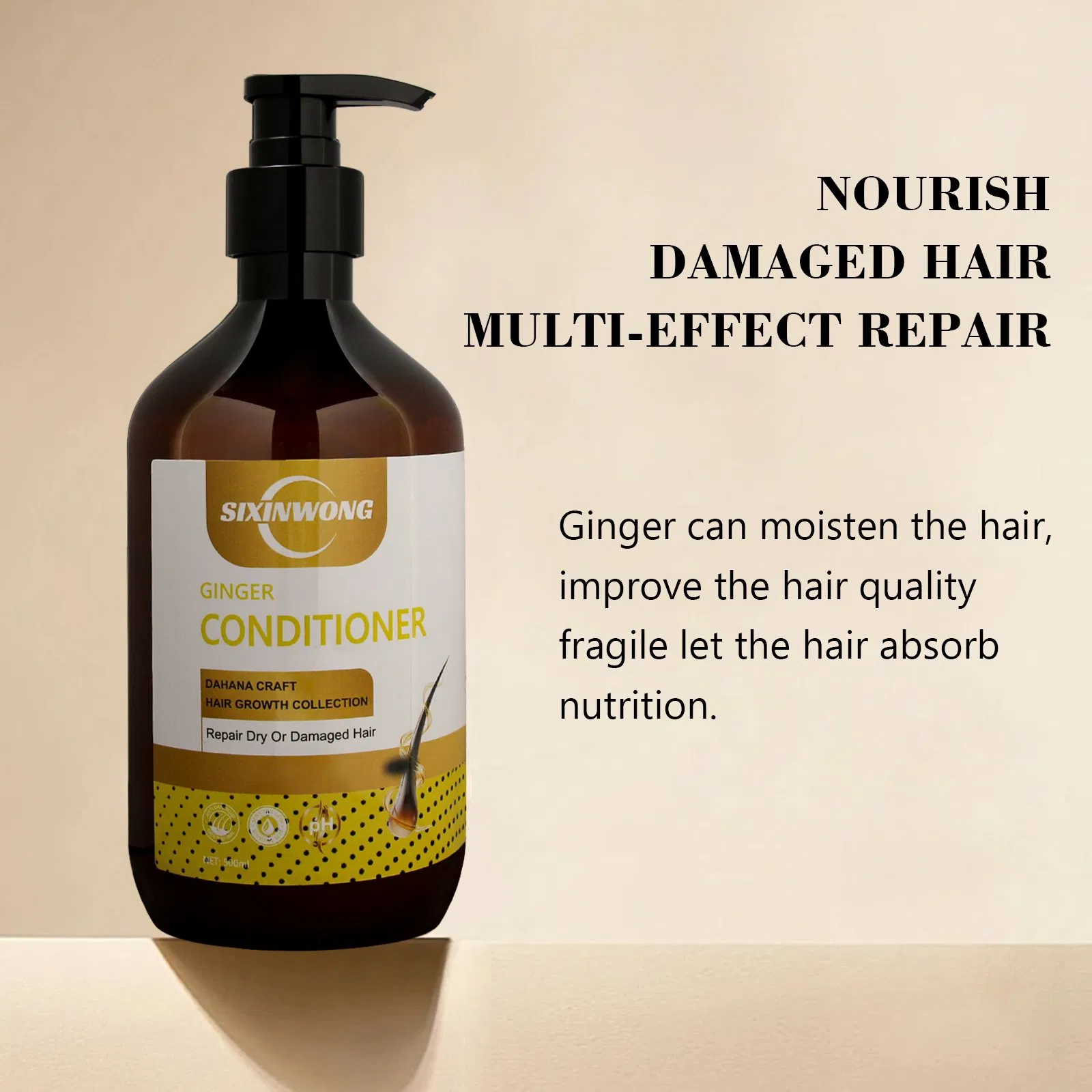 Beauty Skin Care 500ml Ginger Natural Hydrating Deep Conditioner Hair Conditioner