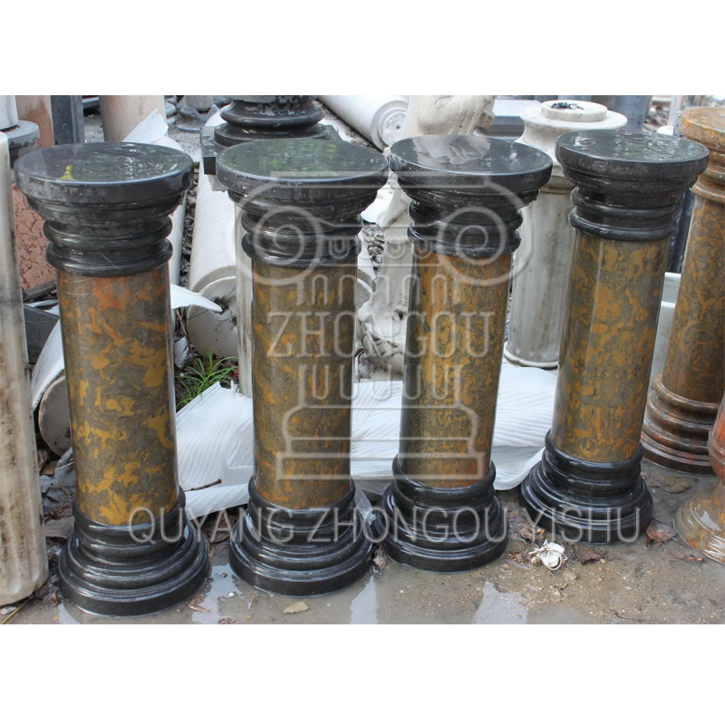 Great Red Roman Marble Column with Good Hand-Carved Quality