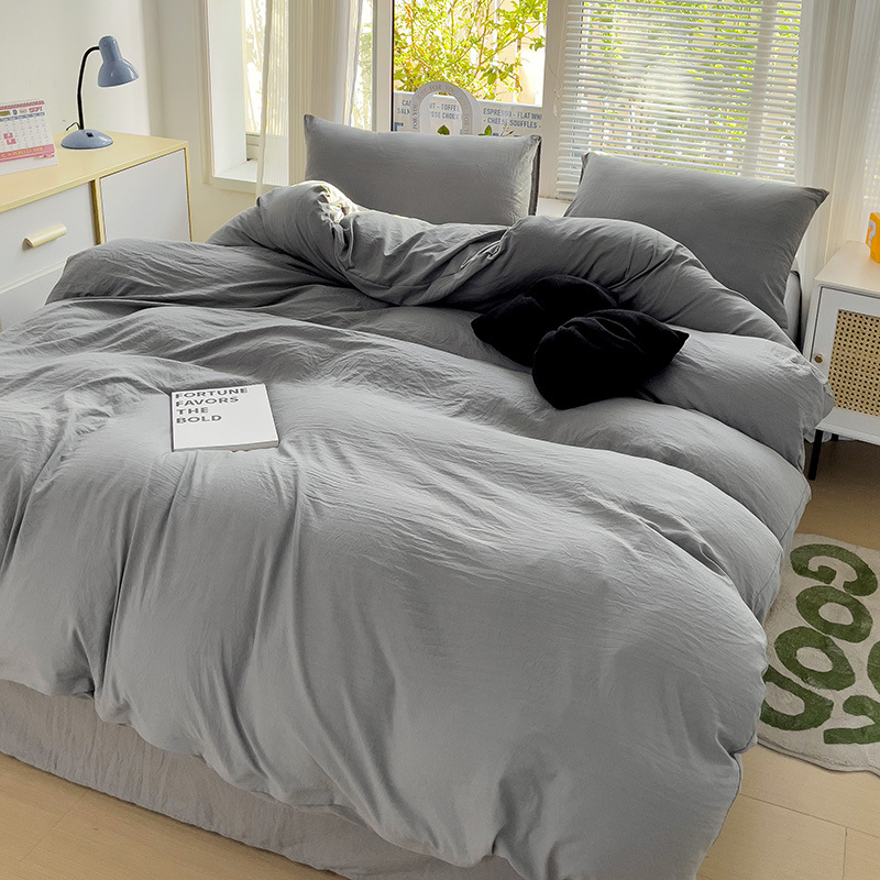 100% Organic Cotton Fabric Bedding Set Modern Woven Style Fitted Pillowcase Bed Sheet