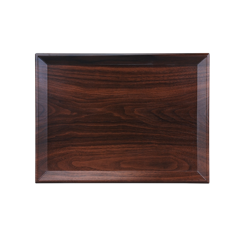 100% Melamine Tray Lmitation Wood Grain Large Tray, Durable Tableware Set