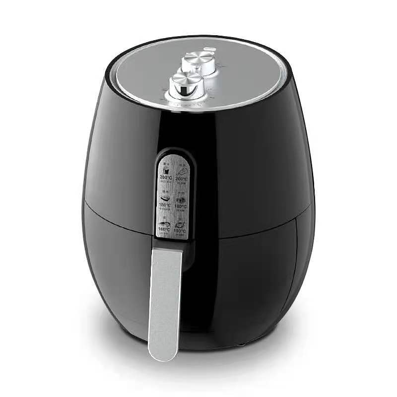 Kitchen Appliance Knob Control Multifunctional Electric Non-Stick Air Fryers Oven with Double Mechanical Timer