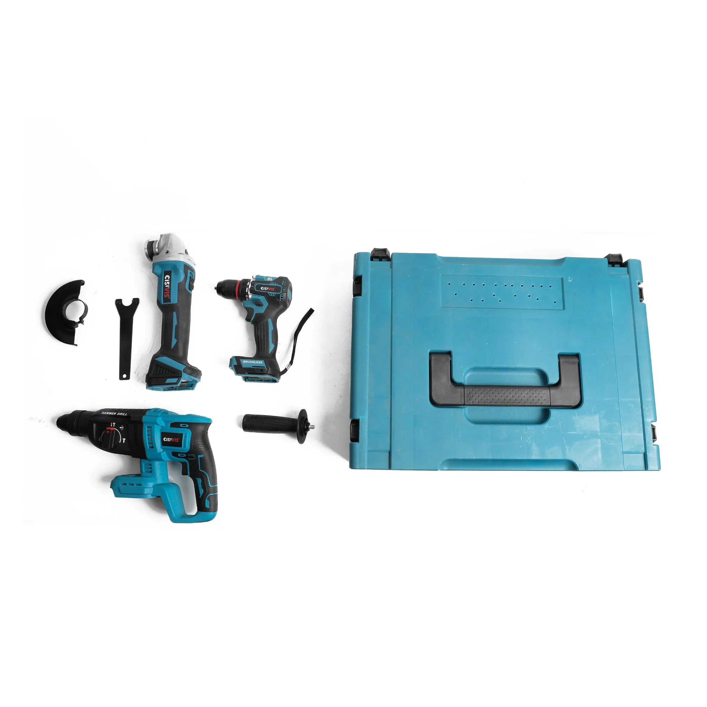 3PCS Cordless Power Tool Set with 2 Batteries Electric Hammer Electric Drill Angle Grinder Cordless Impact Drill Tool Set