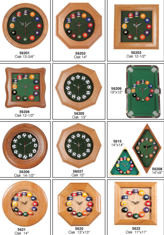 Plastic Billiard Clock for Game Room