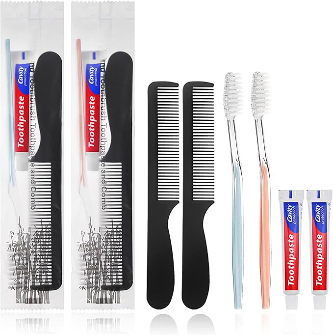 Disposable Toothbrushes with Toothpaste and Comb for Homeless, Airbnb, Shelter, Charity