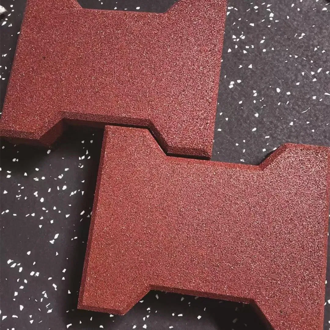 Outdoor Flooring Safety Dog Bone Shape Rubber Paver Floor