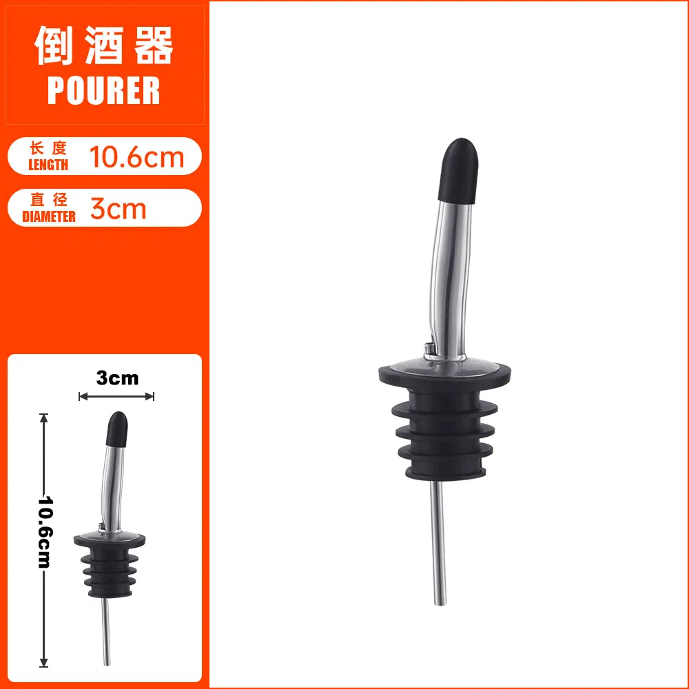 Olive Oil Spout Pourer Stainless Steel Liquor Bottle Pourers Spouts with Rubber Dust Caps