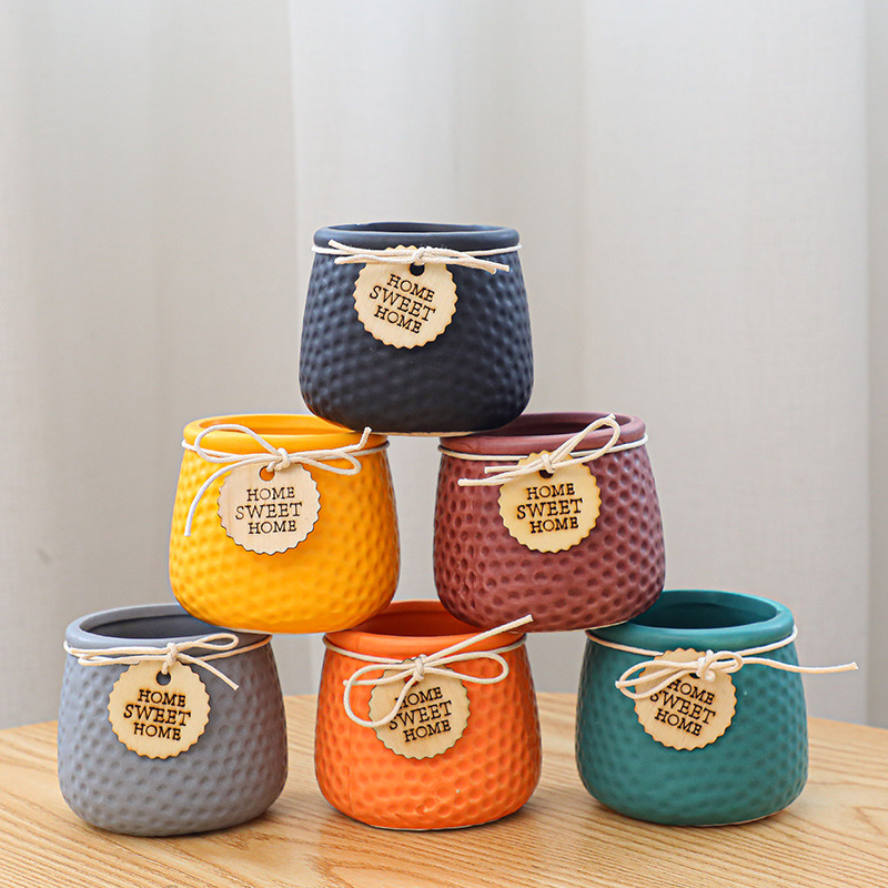 Горшок керамический зеленый корейский стиль матовая глазурь