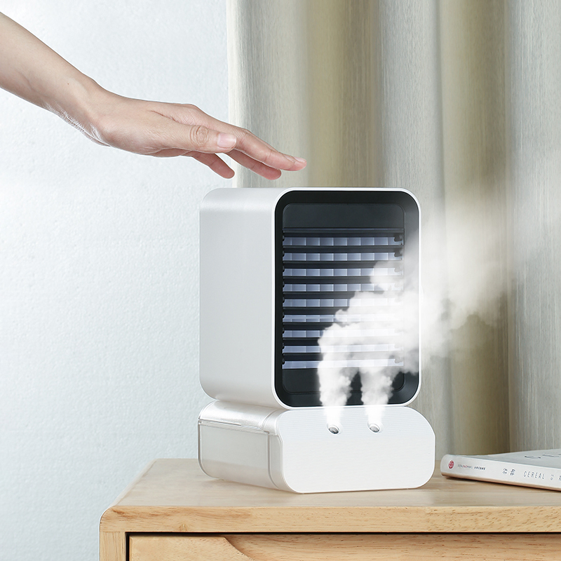 Compact Electric Fan for Instant Cooling and Humidity Control