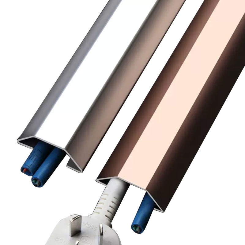 60*18*80mm Self-Adhesive Stainless Steel Trapezoidal Cable Trunking for Wire Organization Stainless Steel Tile Strip Trim