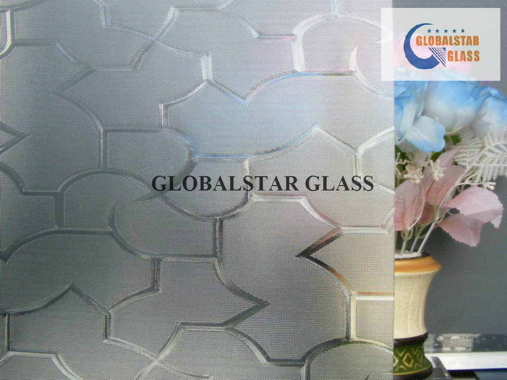Clear Rolled Figured Patterned Glass Tempered Toughened Decorative Glass for Window/Furniture/Shower Room Bathroom
