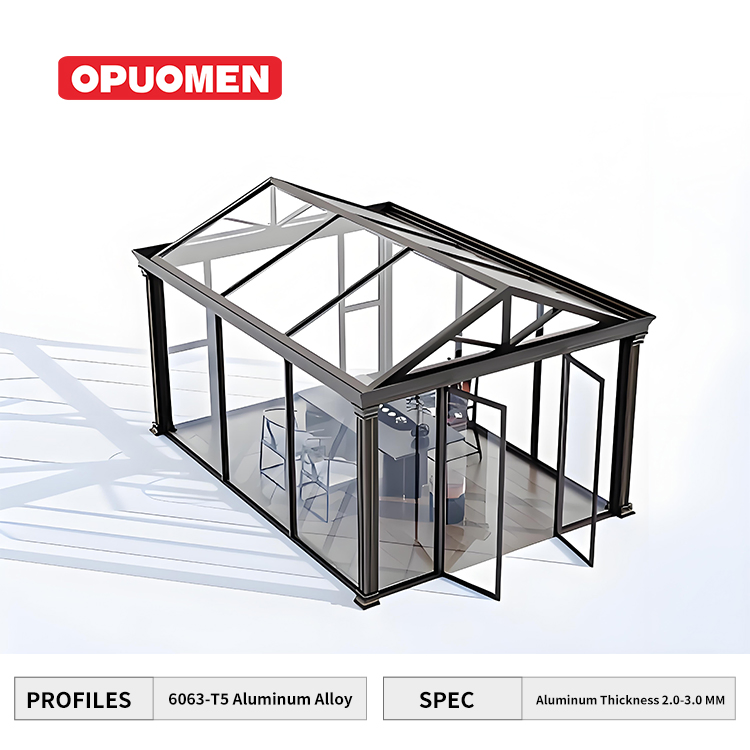 Elegant Double-Layer Insulated Glass Aluminum Sunroom for Courtyard Villas