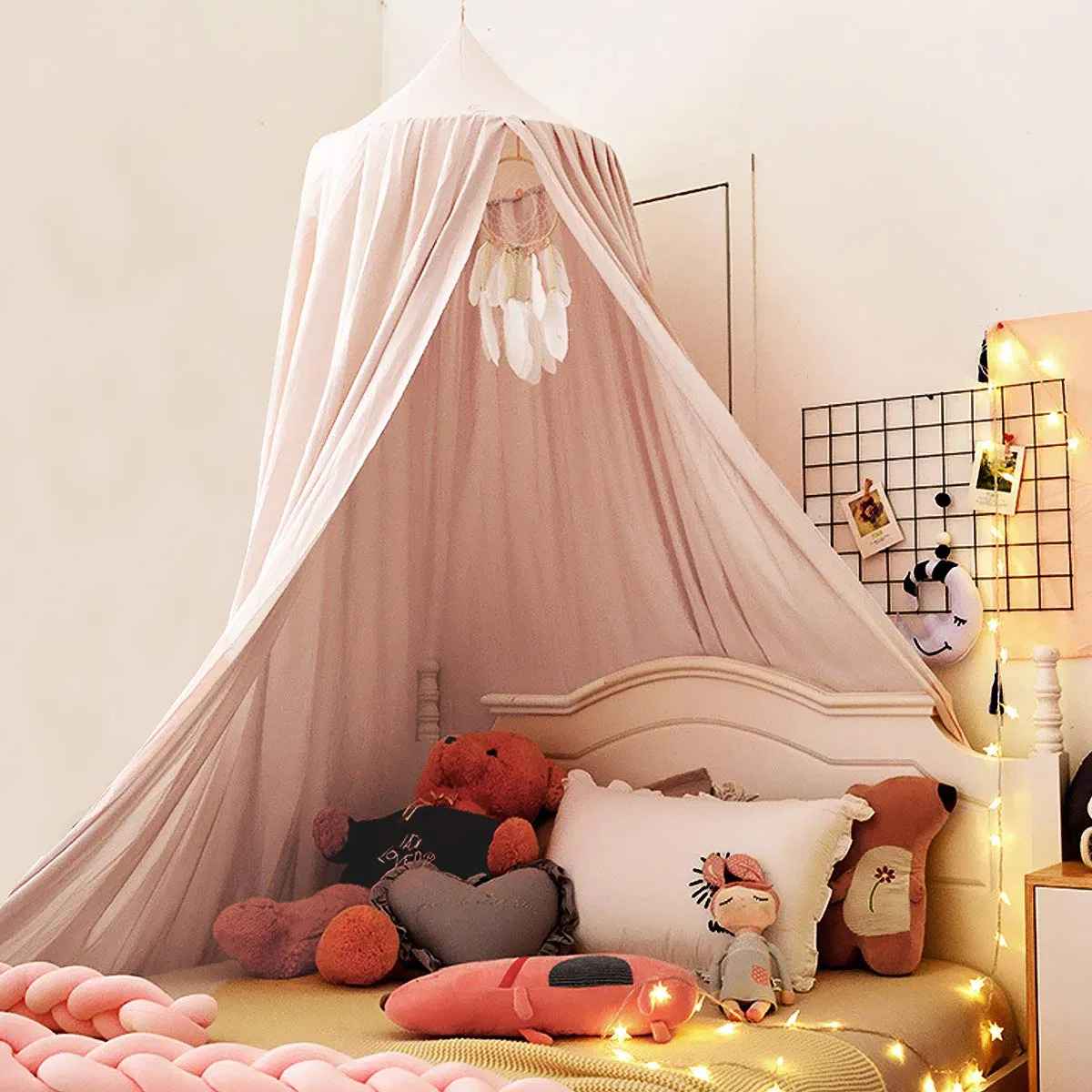 Canopy Kids Bed Smooth Tent Canopy Girls Room Decoration Princess Dreamy Mosquito Net
