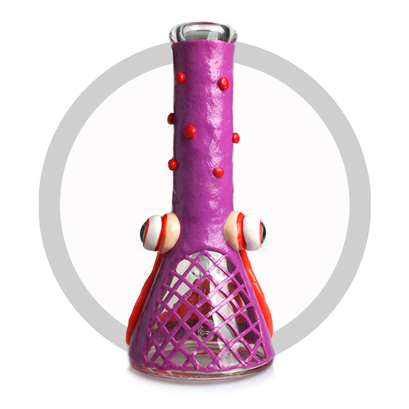 Hot Sell Phoenix Wholesale 7mm Big Beaker Thick Heavy 3D Hand Painting Monster Glass Shisha Hookah Smoking Water Pipe