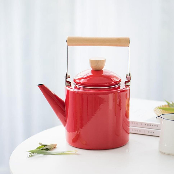 Enamel Kettle Boiler Hot Water Boiler Coffee Maker for Stovetop Camping Cookware