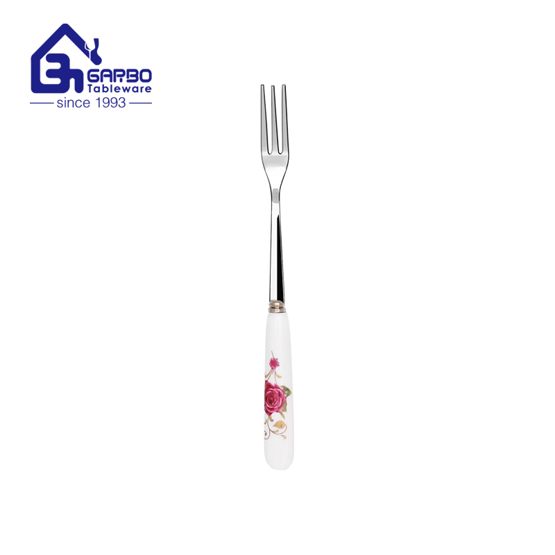 Silverware Fork Custom Stainless Steel Cutlery Set Restaurant Flatware Wedding Colourful Fork with Ceramic Handle