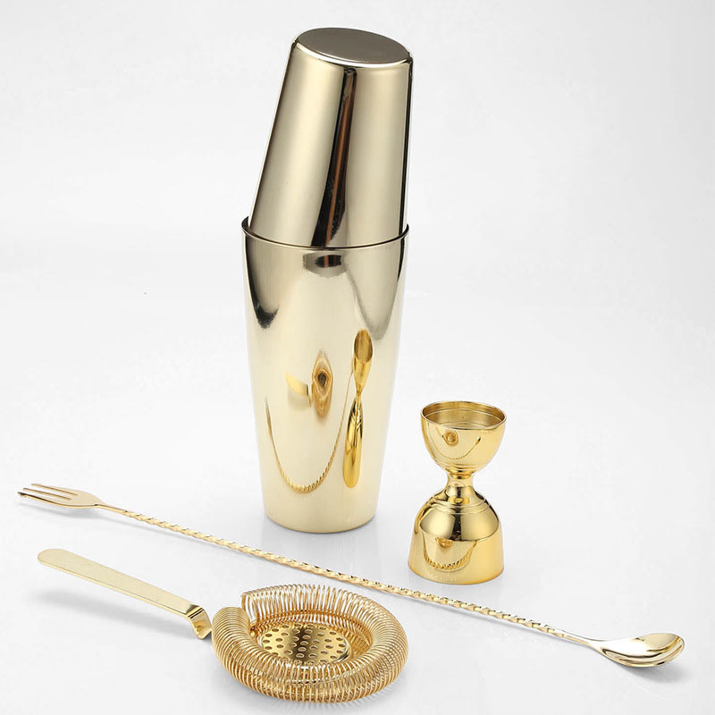 Бостонский шейкер для коктейлей, 550/750 мл, медное покрытие