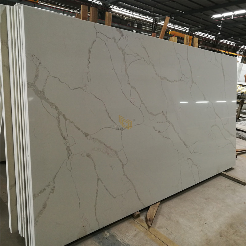 Beige/White/Black/Yellow/Brown/Calacatta/Cararra Quartz Stone Slab/Tile/Countertop Vanity Top for Bathroom/Kitchen/Garden/Home