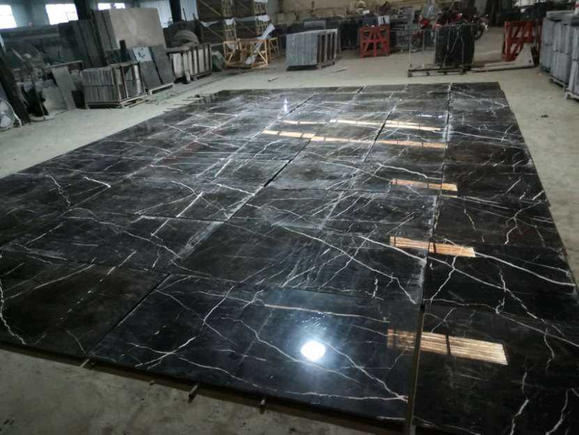 Luxurious Black Marble Floor Tiles for Stylish Interiors
