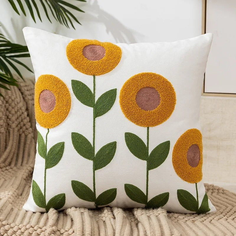 Factory Direct Wholesale High Quality Geometric Embroidery Pillow Cover Case Customize Any Pattern Embroidered Cushion Cover
