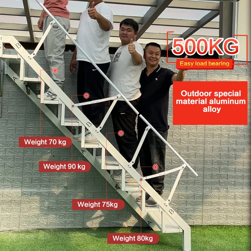 Cast Iron Staircase Custom Made Prefabricated Metal Outdoor Folding Aluminum Alloy Foldable Wall Stairs