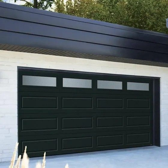 Chinese Manufacture Aluminum Alloy Material Frosted Privacy Glass Modern Sectional Flap Sliding Garage Door for Villa