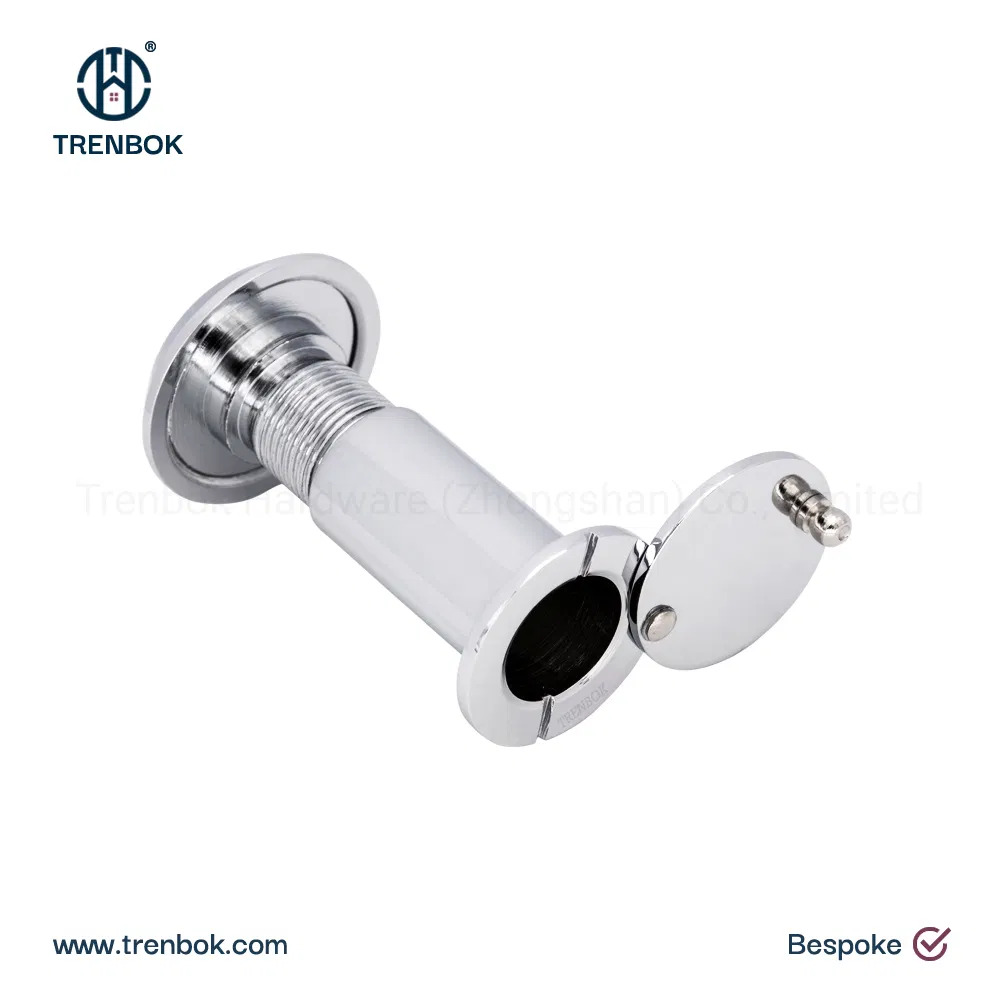 Polished Chrome Crystal Arylic Lens Brass Door Peephole Viewer