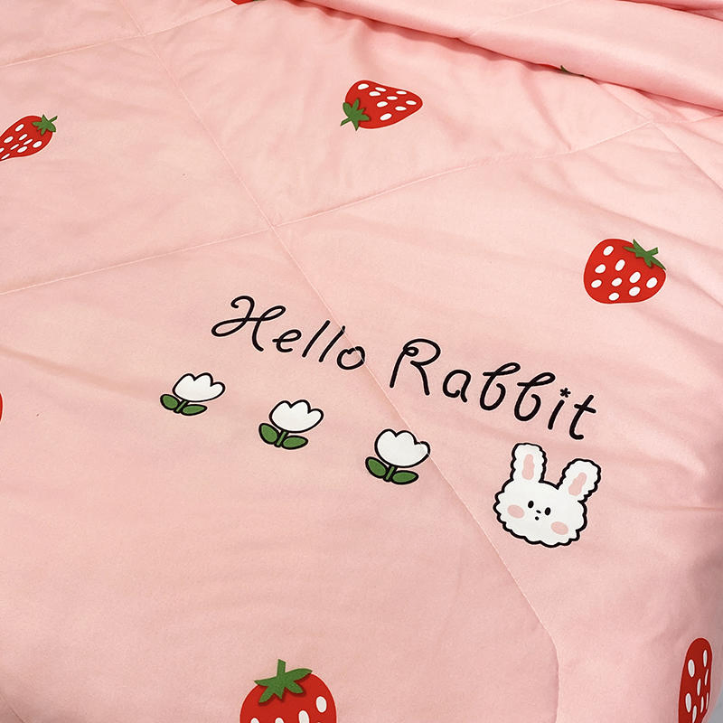 Home Collection Decorative Bed Single Pink Strawberry Heart Summer Bedspread