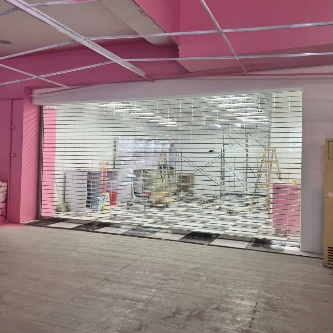 Durable PVC Perspective Rolling Shutter Automatic Door with Manual Control