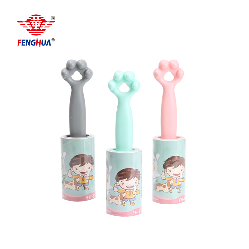 Custom Cute Paw Handle Wide 10cm 30 60 90 100 Sheets Tear Sticky Paper Tape Extra Adhesive Lint Roller for Pet Hair Clothes Dust Bed Cleaning