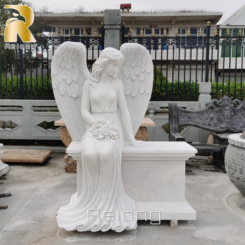 Customized Factory Price Marble Stone Angel Monument for Graveyard