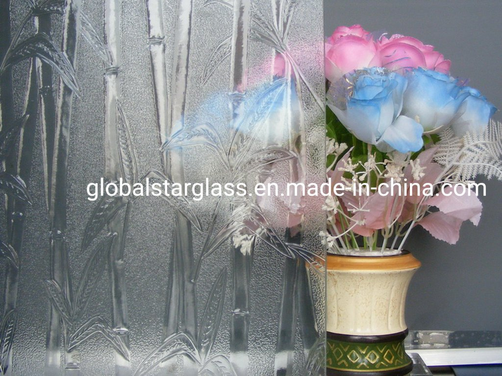 3-6mm Clear/ Ultra Clear Figured Glass with Pattern Bronze/Gray/Grey/Green Blue Bamboo/Oceanic/Wooven/Mayflower/Nashiji/Mistlite/Diamond Patterned Glass