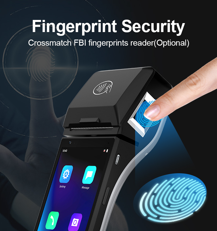 Handheld Fingerprint EMV POS Machine Android Payment POS Terminal Barcode Scanner with 1d 2D Qr Z500