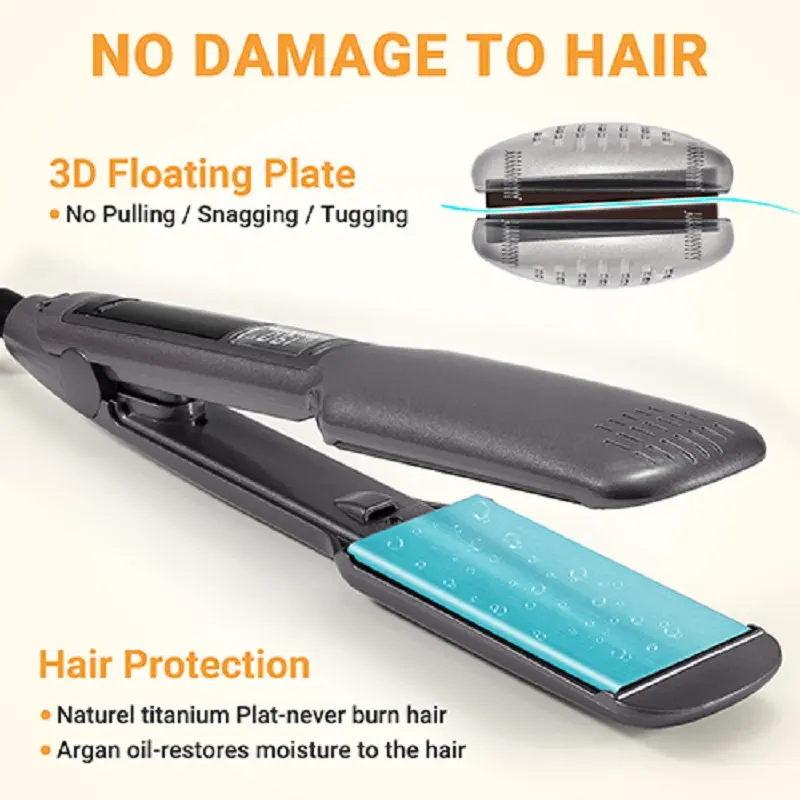 Excellent Quality 1.75 Width Titanium Hair Straightener Mch for Keratin Treatment Fast Heating Adjustable Temp Anti-Damage Portable for Sale